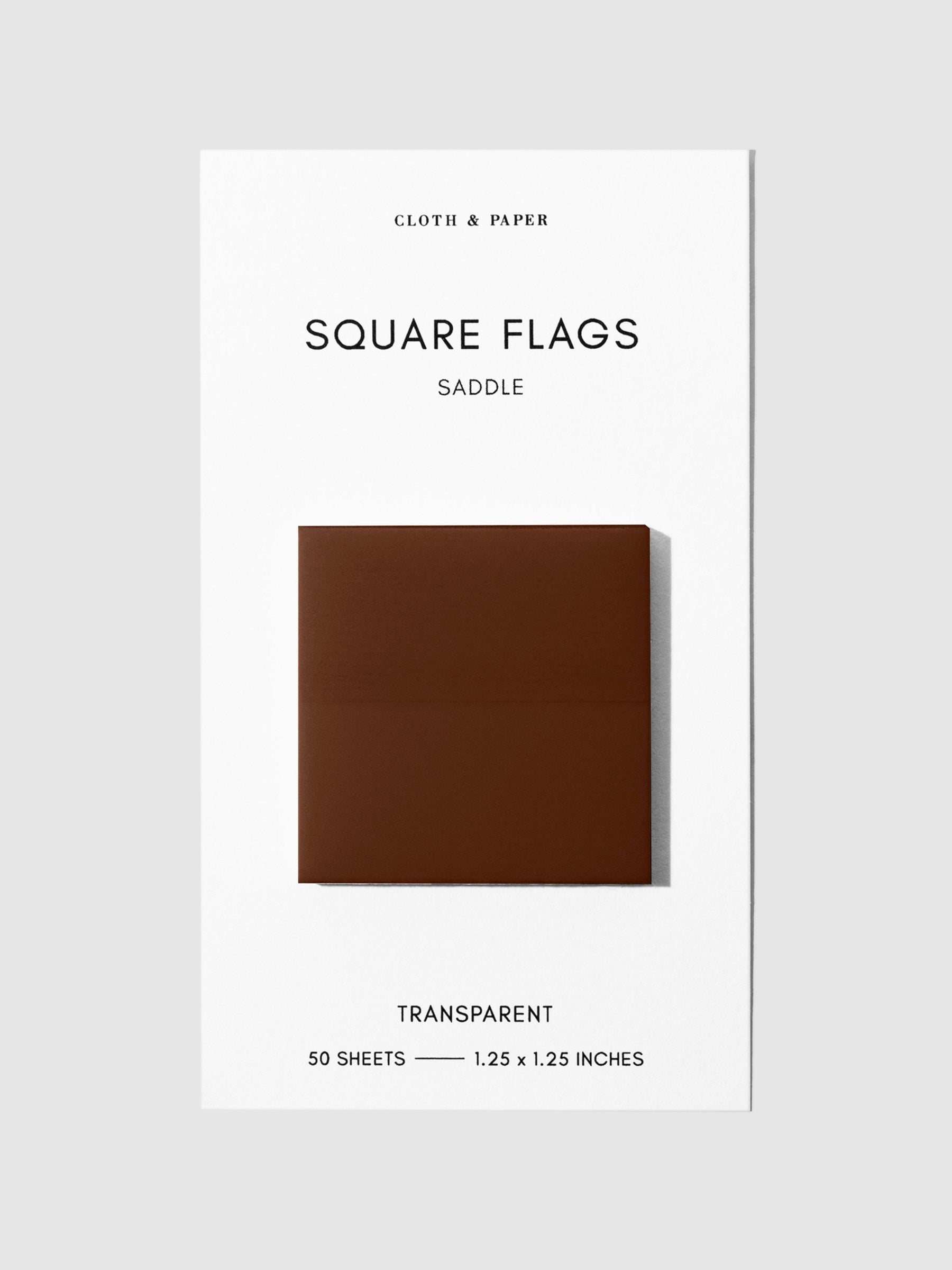 Square Page flag displayed on a neutral background. Color pictured is Saddle.