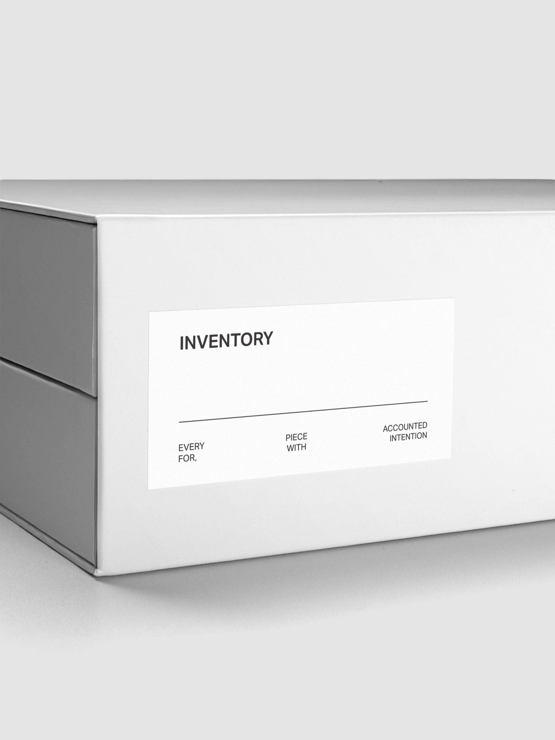 Close up view of the spine showing the Inventory label sticker applied to the exterior of the Storage Book 4.0.