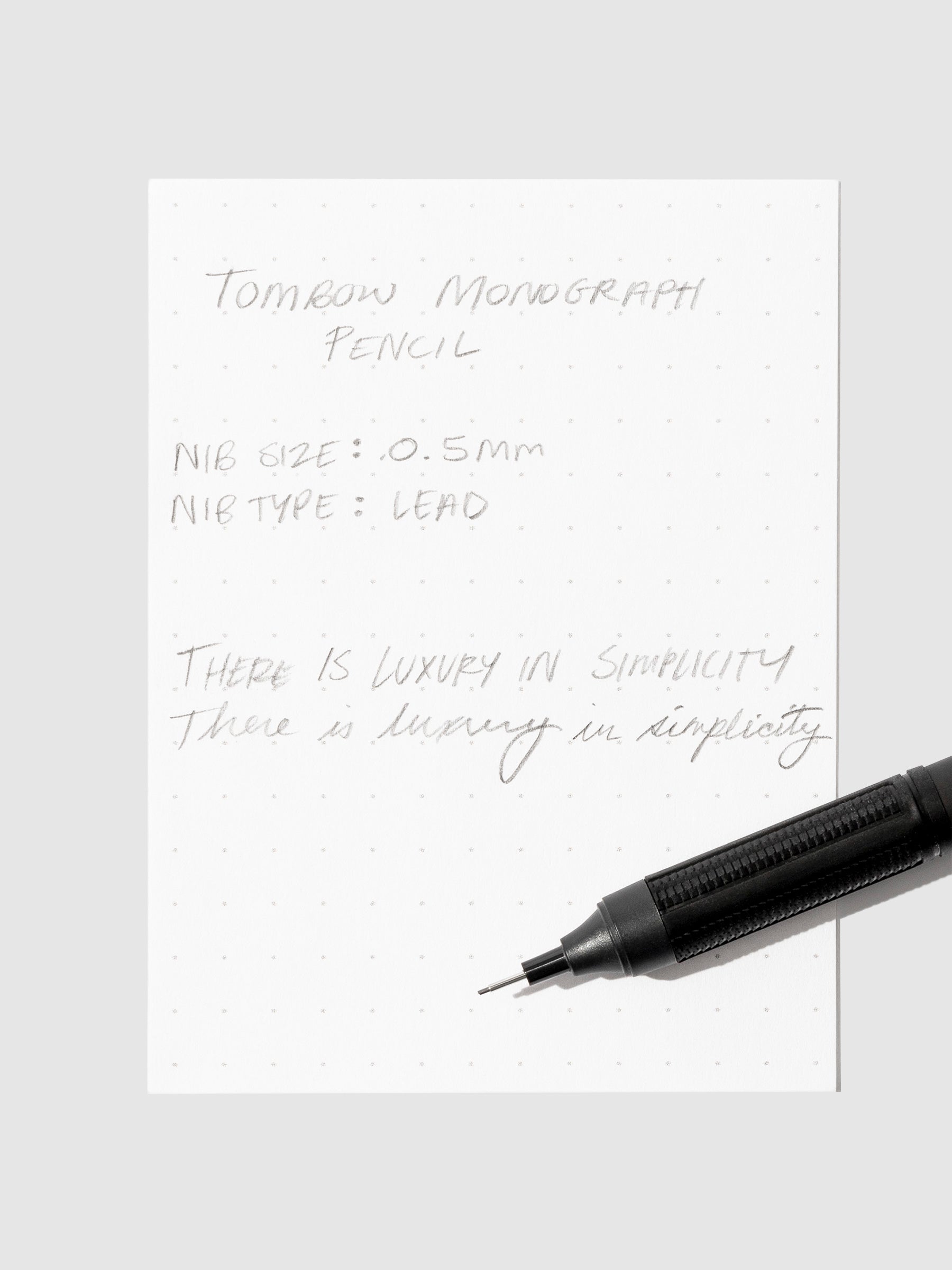 Writing sample for mechanical pencil.