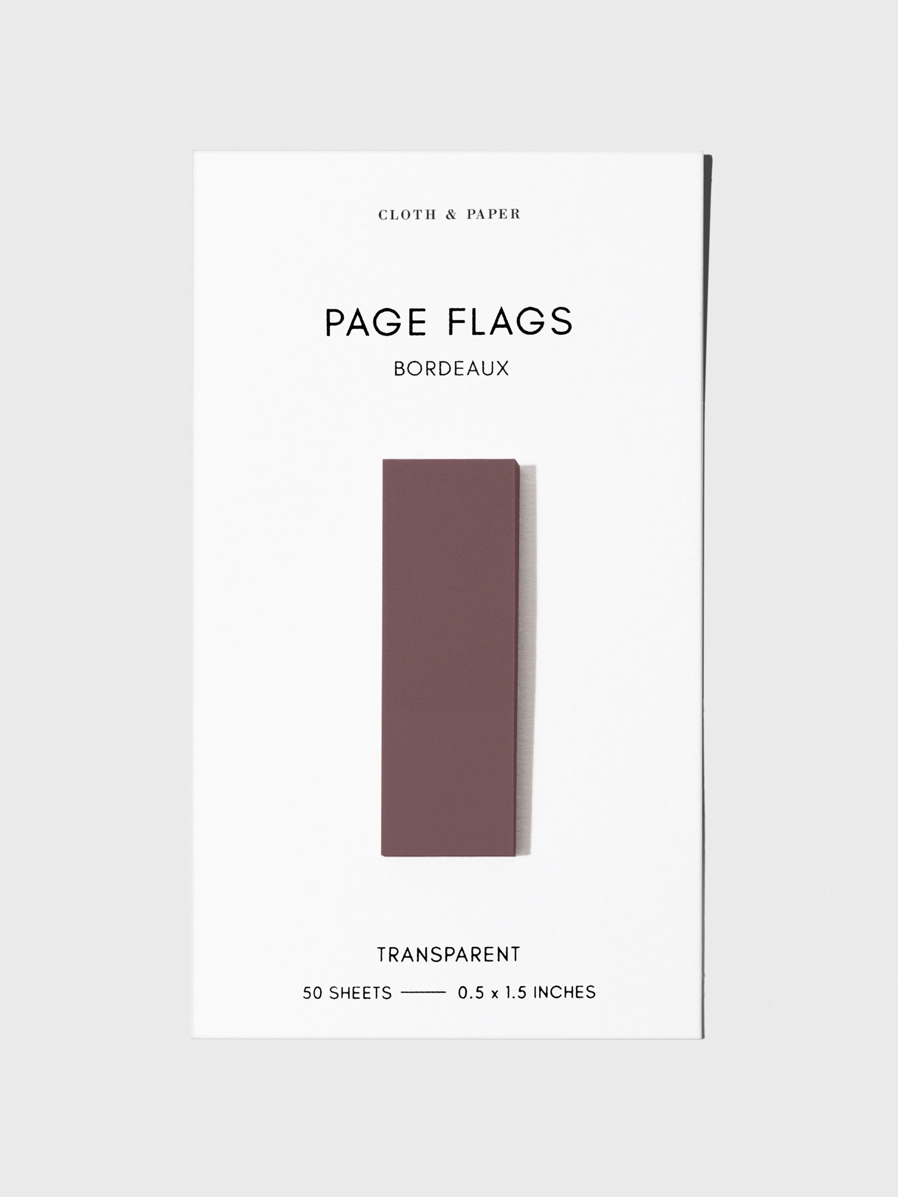 Page flag displayed on a neutral background. Color pictured is Bordeaux.