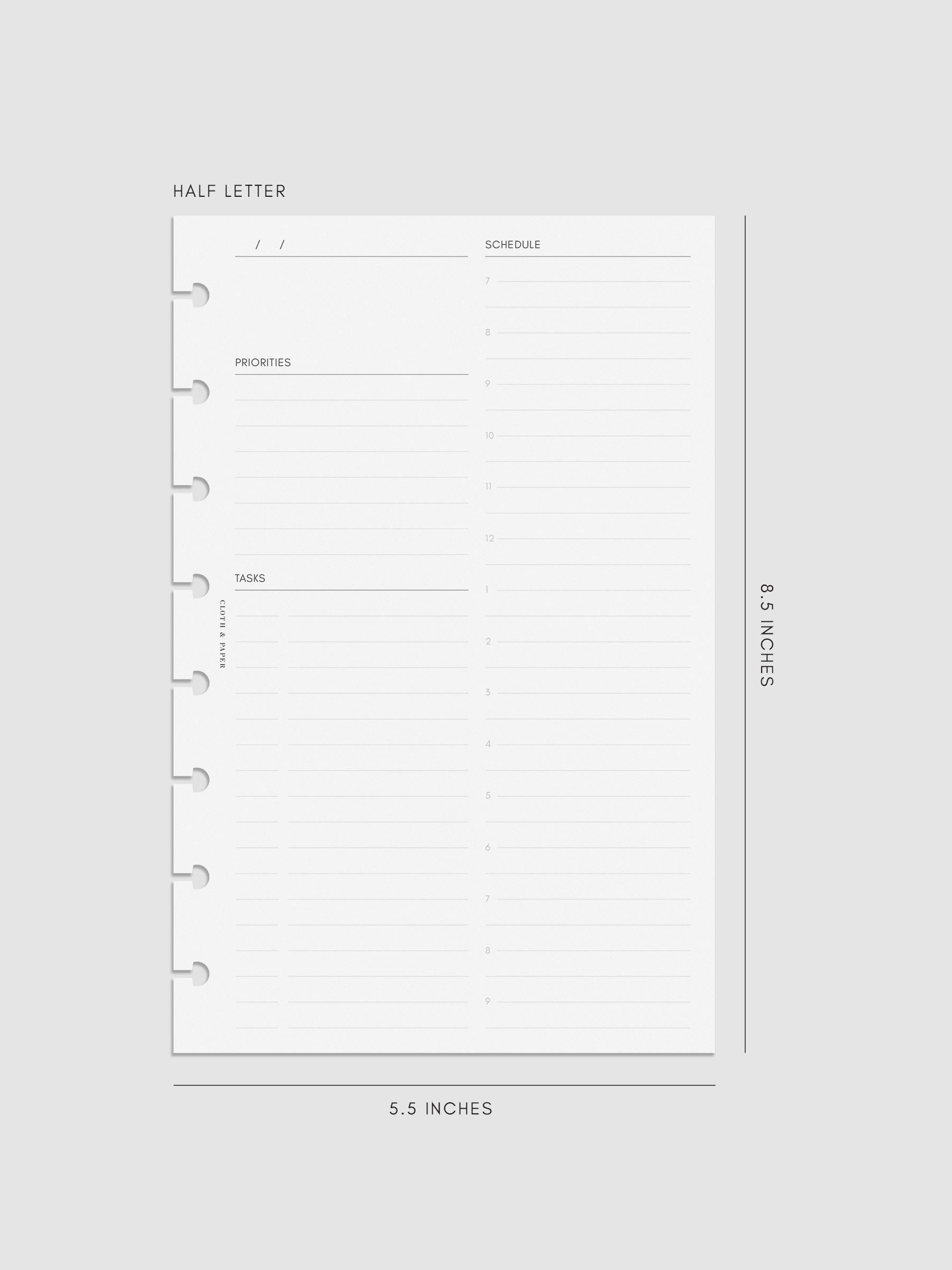Digital mockup of insert in Half Letter.
