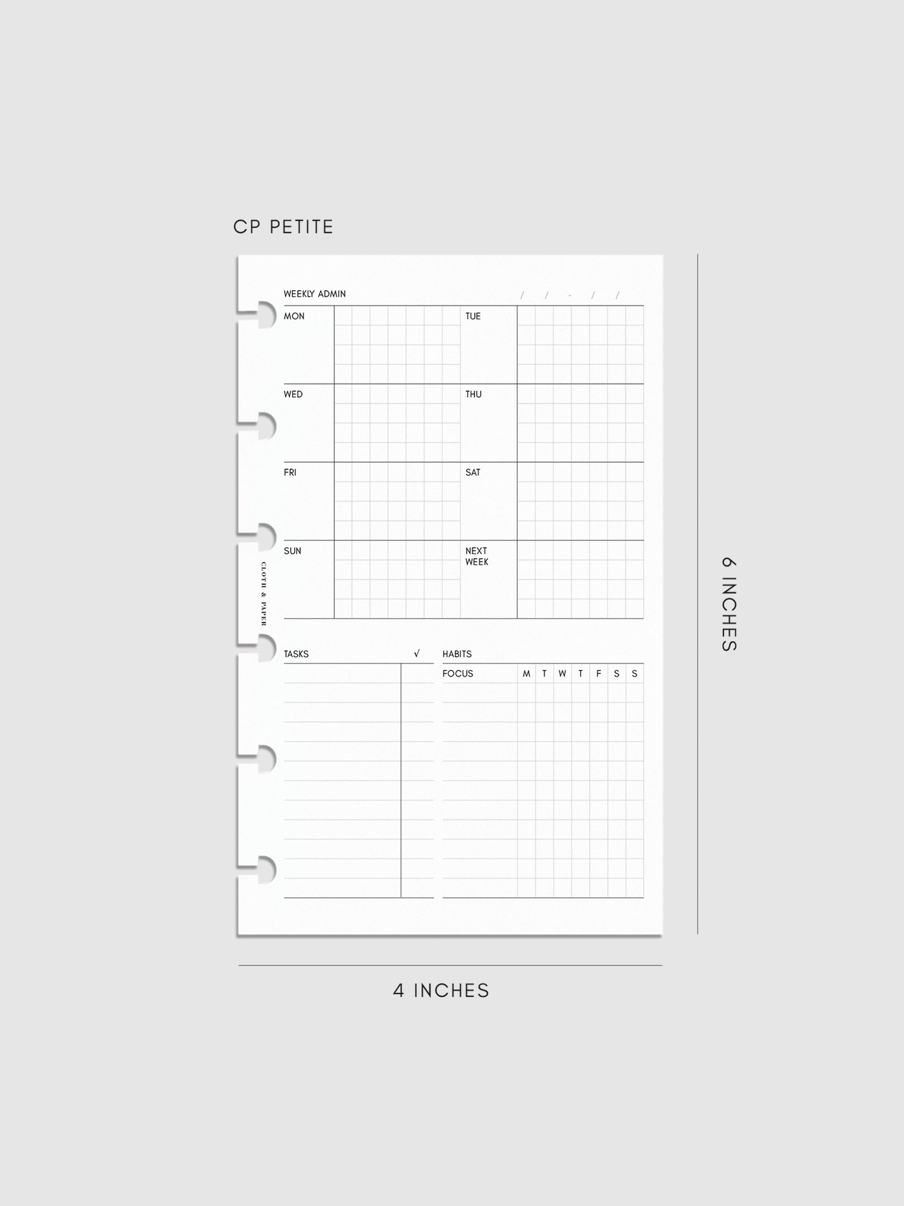 Digital mockup of insert in CP Petite sizing. 