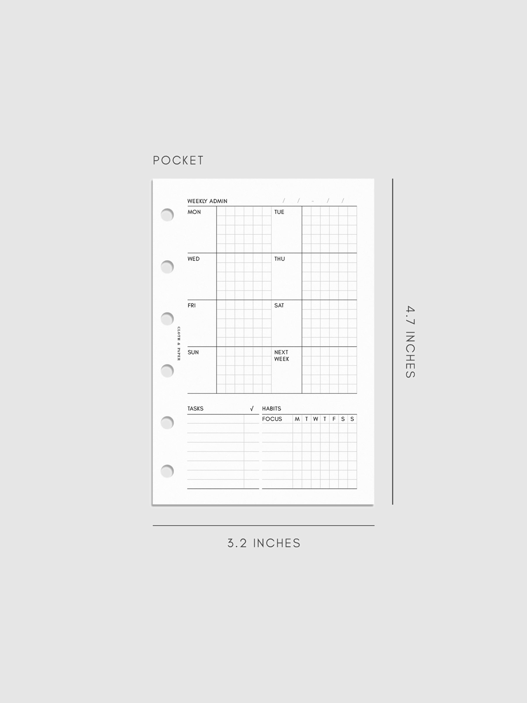 Digital mockup of insert in Pocket sizing. 