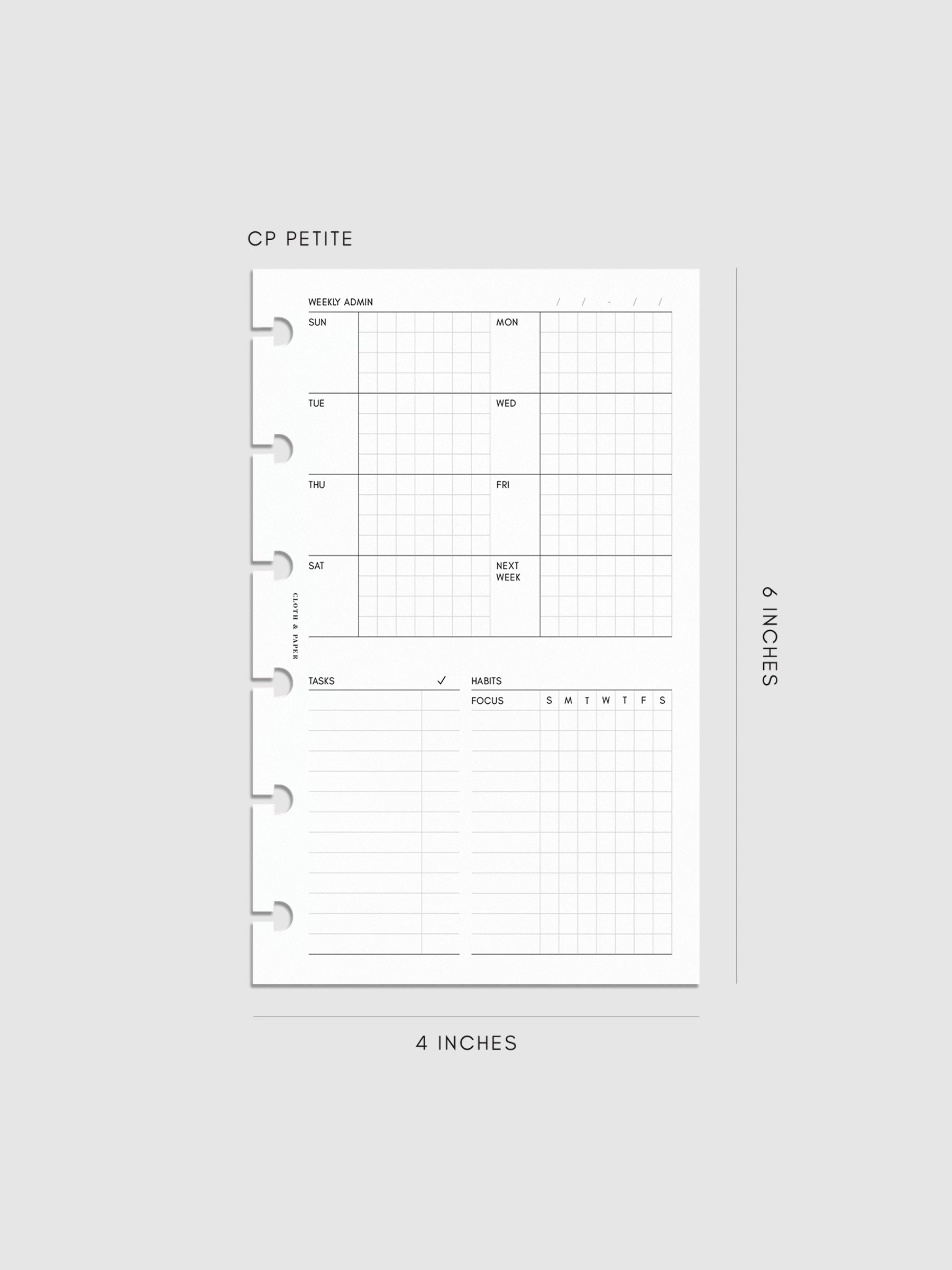 Digital mockup of insert in CP Petite sizing. 