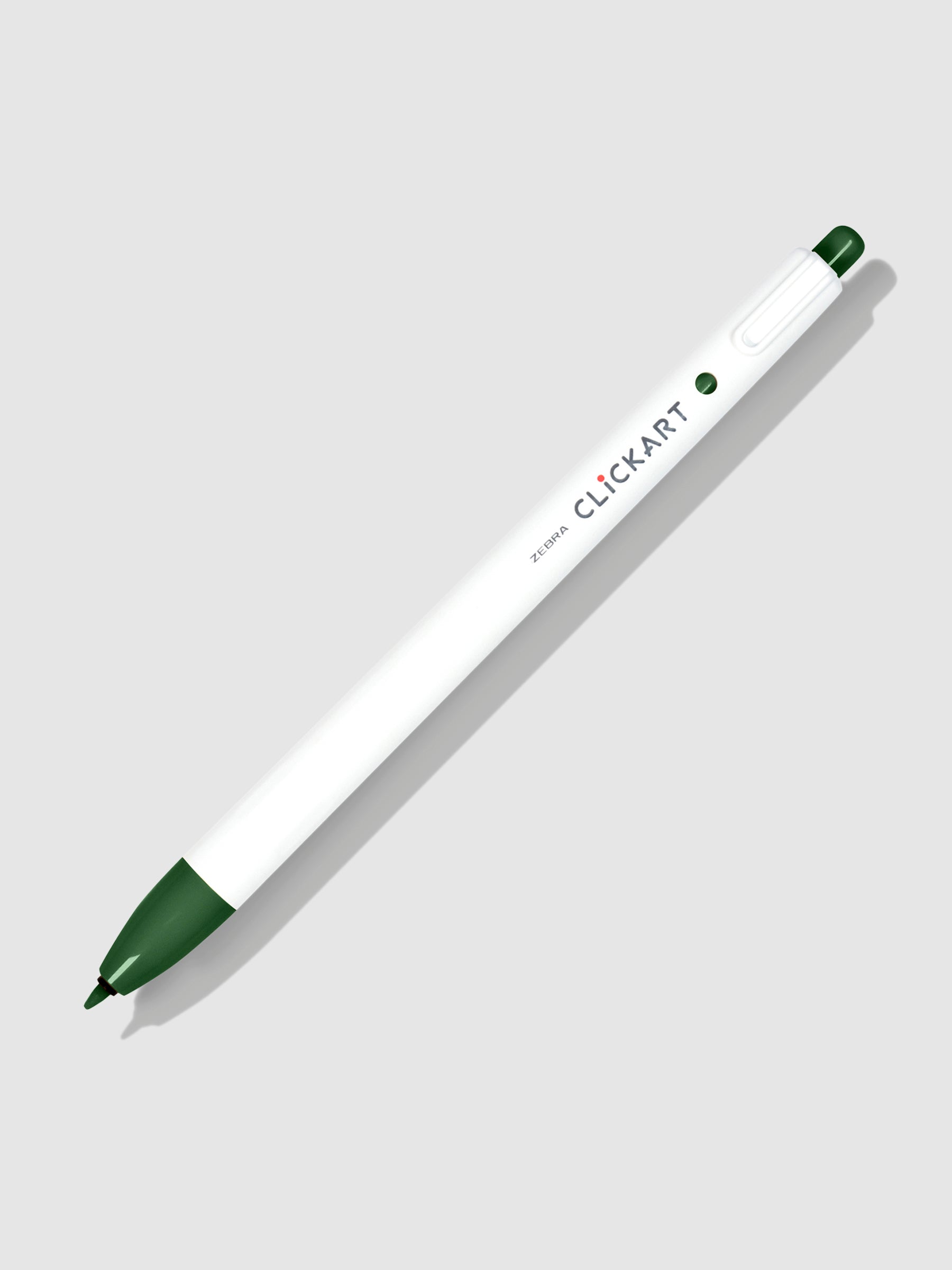 Zebra Clickart Marker, Viridian, Cloth and Paper. Marker on a neutral background tilted to the right.