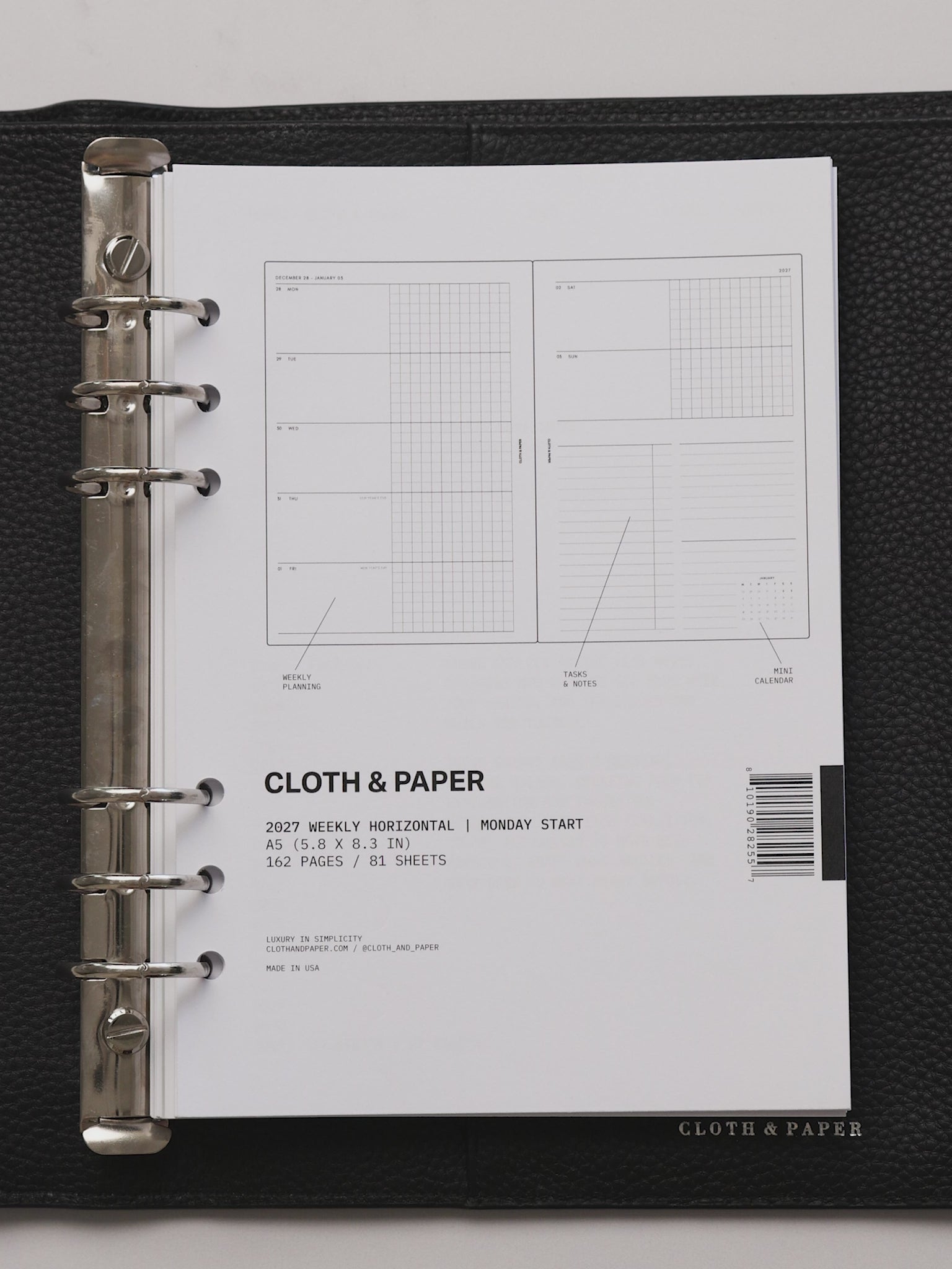 Planner flip through featuring the 2027 Dated Weekly Horizontal Planner Inserts | Monday Start