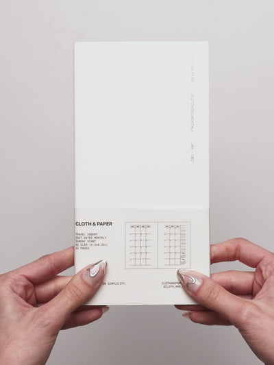 A notebook flip through featuring the 2027 Dated Travel Notebook | Monthly | A5 Slim
